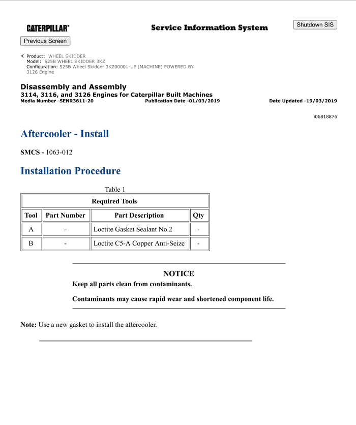 Caterpillar Cat 525B Wheel Skidder Service and Repair Manual PDF | S/N 3KZ