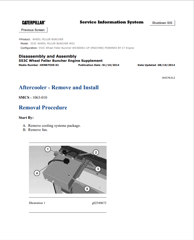 Caterpillar Cat 553C Wheel Feller Buncher Service and Repair Manual PDF | S/N W53