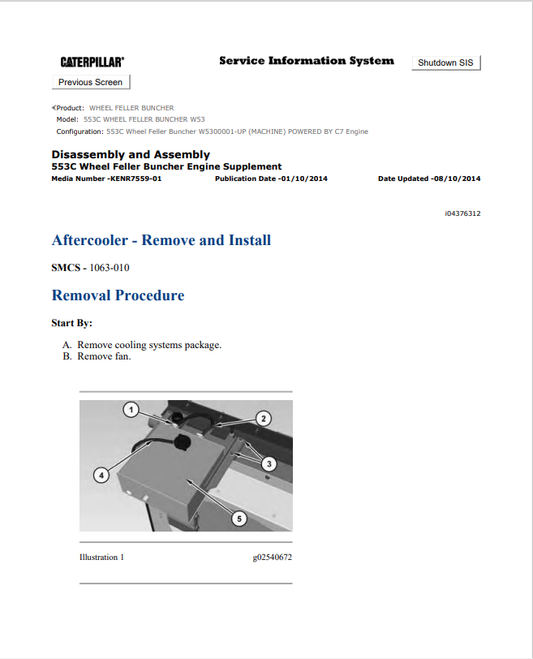 Caterpillar Cat 553C Wheel Feller Buncher Service and Repair Manual PDF | S/N W53