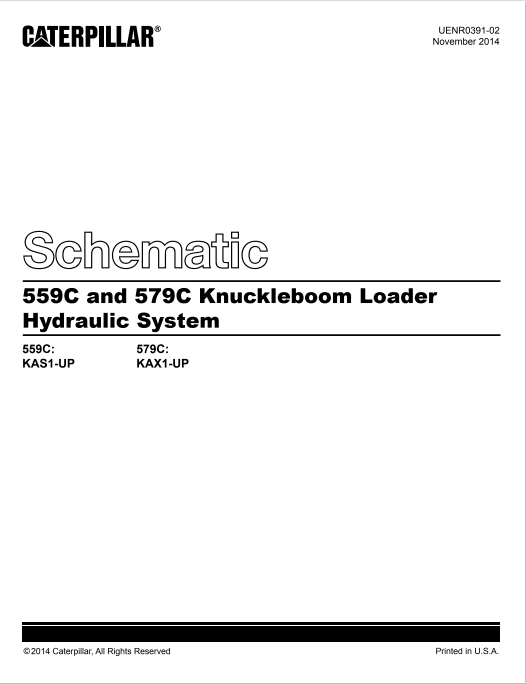 Caterpillar Cat 559C Knuckleboom Loader Electrical And Hydraulic Schematic Manual PDF | S/N KAS1