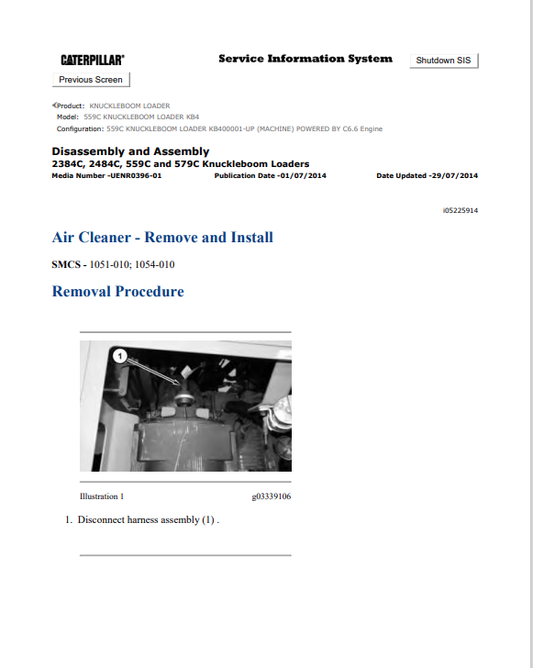 Caterpillar Cat 559C Knuckleboom Loader Service and Repair Manual PDF | S/N KB4