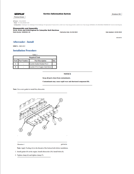 Caterpillar Cat 55 Challenger Service and Repair Manual PDF | S/N 3SM