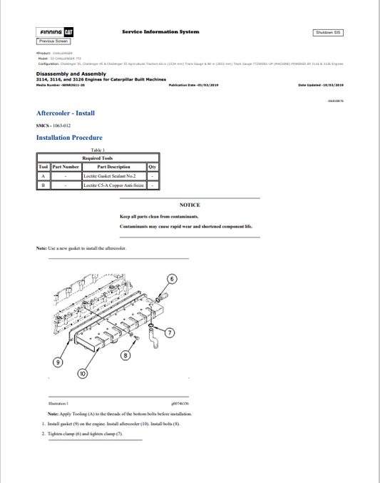 Caterpillar Cat 55 Challenger Service and Repair Manual PDF | S/N 7TZ