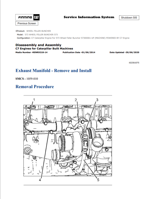 Caterpillar Cat 573 Wheel Feller Buncher Service and Repair Manual PDF | S/N 573