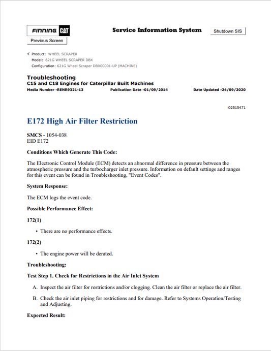 Caterpillar Cat 621G Wheel Scraper Service and Repair Manual PDF | S/N DBX