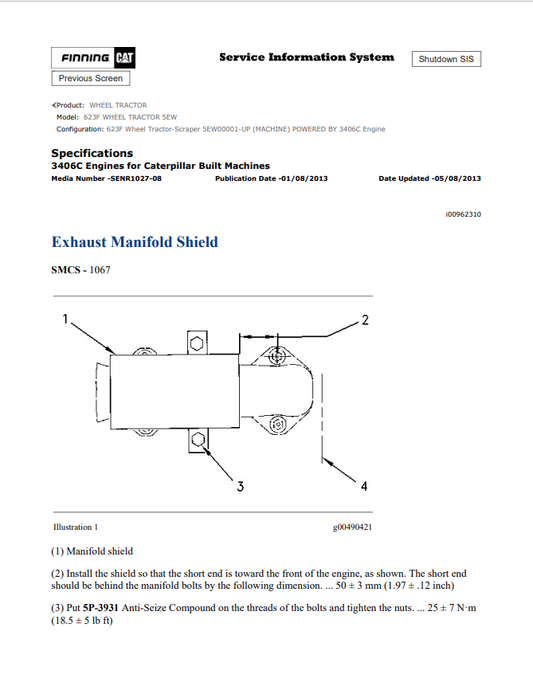 Caterpillar Cat 623F Wheel Tractor Service and Repair Manual PDF | S/N 5EW