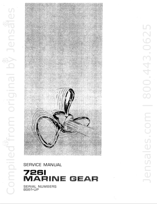 Caterpillar Cat 7261 Marine Engine Service Manual PDF | S/N 89B1