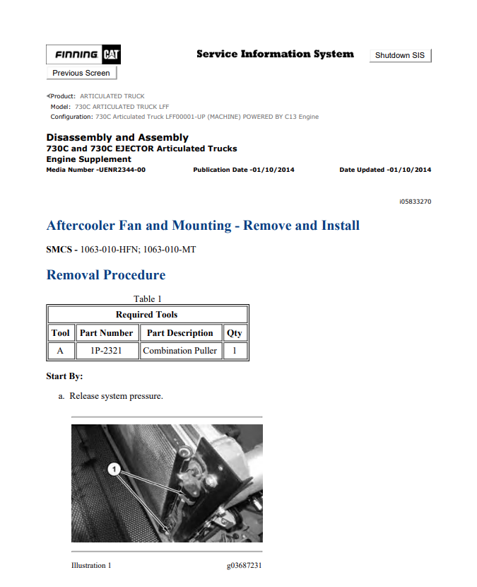 Caterpillar Cat 730C Articulated Truck Service and Repair Manual PDF | S/N LFF