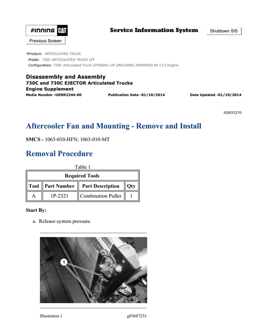 Caterpillar Cat 730C Articulated Truck Service and Repair Manual PDF | S/N LFF