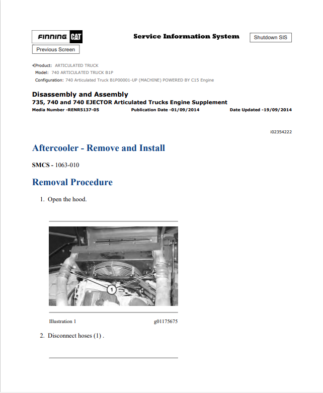 Caterpillar Cat 740 Articulated Truck Service and Repair Manual PDF | S/N B1P