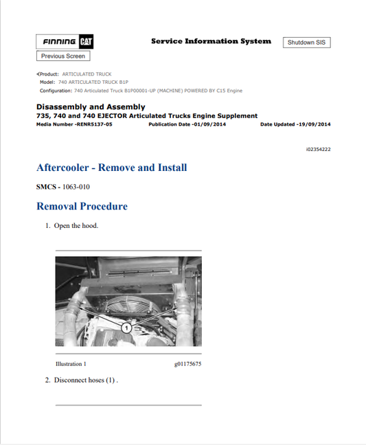 Caterpillar Cat 740 Articulated Truck Service and Repair Manual PDF | S/N B1P