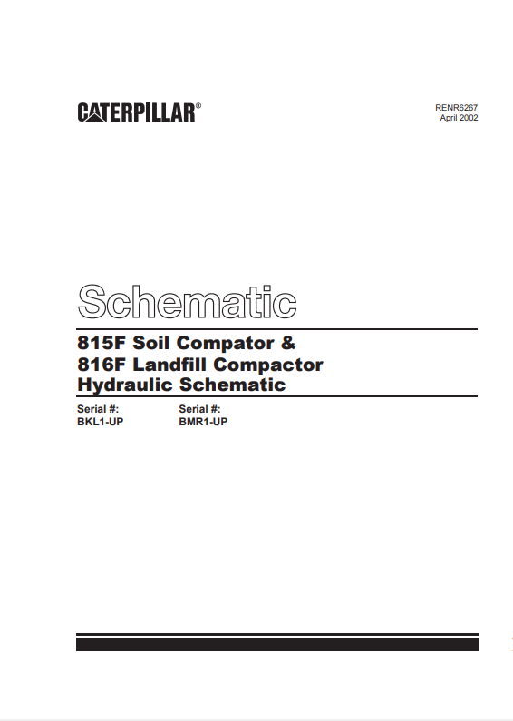 Caterpillar Cat 815F Soil Compactor Electrical and Hydraulic Schematic Manual PDF | S/N BKL