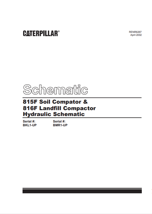Caterpillar Cat 815F Soil Compactor Electrical and Hydraulic Schematic Manual PDF | S/N BKL