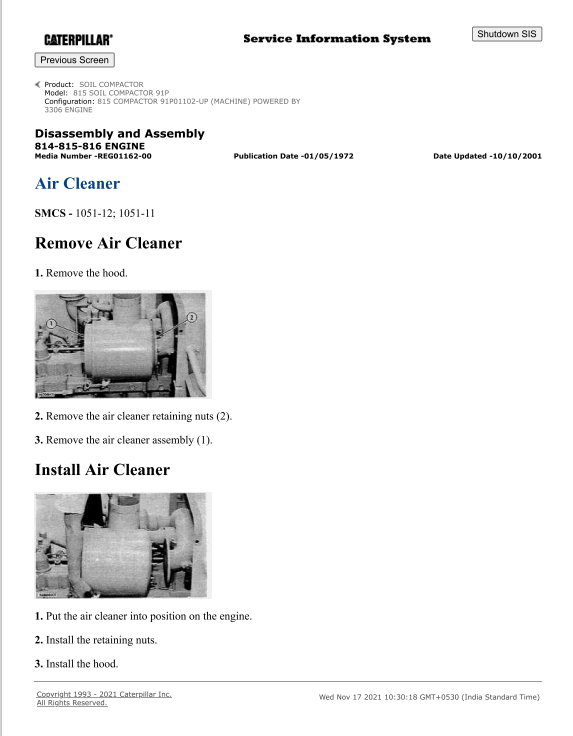 Caterpillar Cat 815 Soil Compactor Service and Repair Manual PDF | S/N 91P