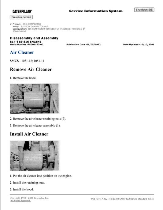 Caterpillar Cat 815 Soil Compactor Service and Repair Manual PDF | S/N 91P