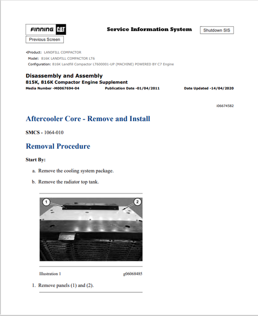 Caterpillar Cat 816K Landfill Compactor Service and Repair Manual PDF | S/N LT6