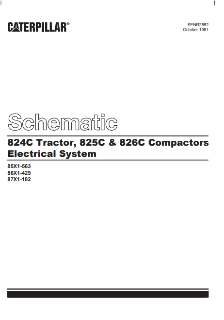 Caterpillar Cat 826C Landfill Compactor Electrical And Hydraulic Schematic Manual PDF | S/N 87X