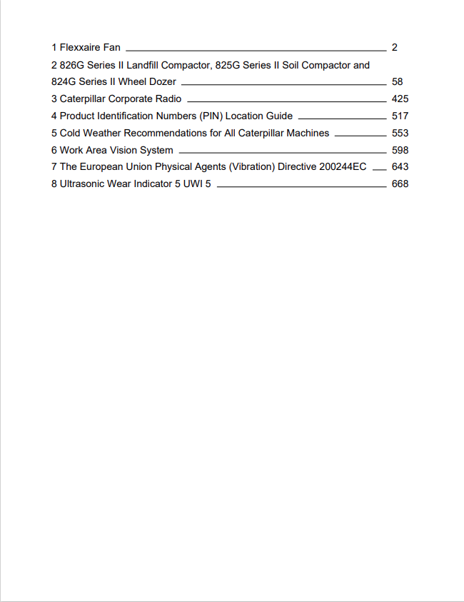Caterpillar Cat 826G II Landfill Compactor Operation and Maintenance Manual PDF | S/N AYH