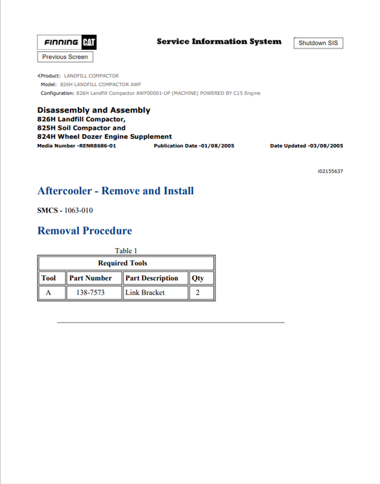 Caterpillar Cat 826H Landfill Compactor Service and Repair Manual PDF | S/N AWF