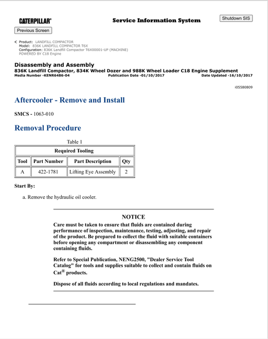 Caterpillar Cat 836K Landfill Compactor Service and Repair Manual PDF | S/N T6X