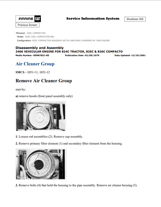 Caterpillar Cat 836K Soil Compactor Service and Repair Manual PDF | S/N 86X