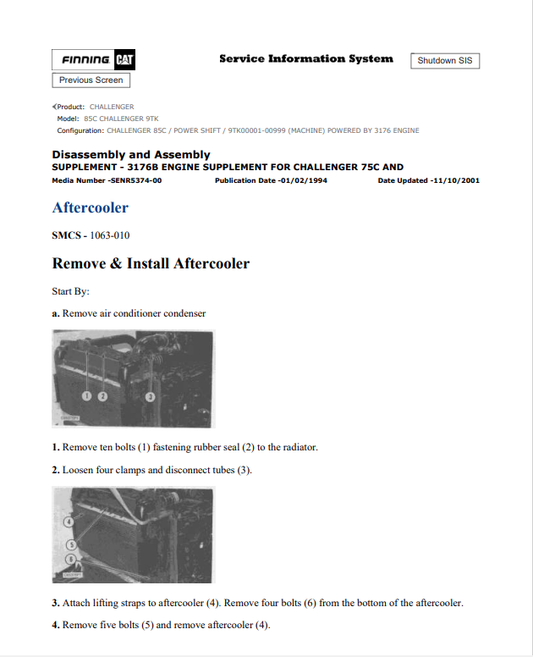 Caterpillar Cat 85C Challenger Service and Repair Manual PDF | S/N 9TK