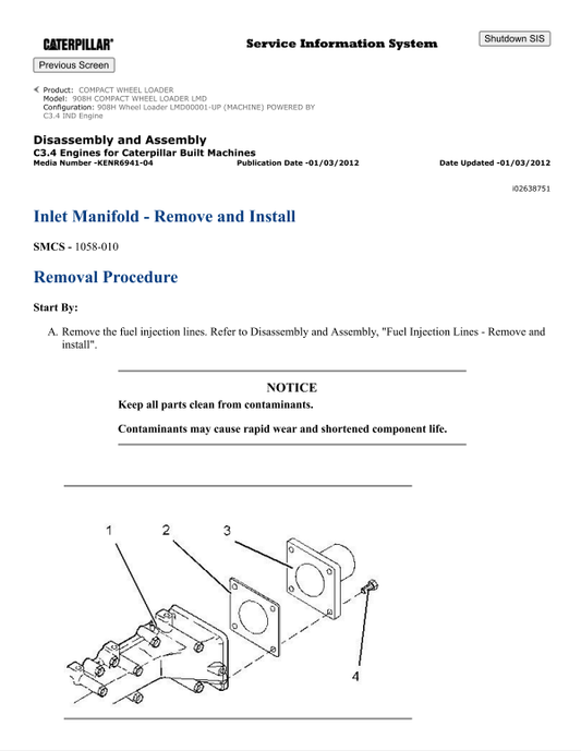Caterpillar Cat 908H Compact Wheel Loader Service and Repair Manual PDF | S/N MXF