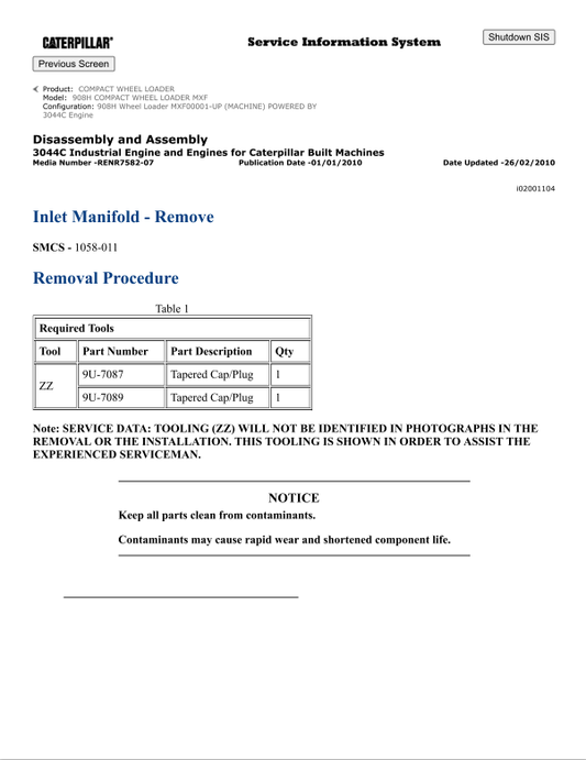 Caterpillar Cat 908M Compact Wheel Loader Service and Repair Manual PDF | S/N MXF