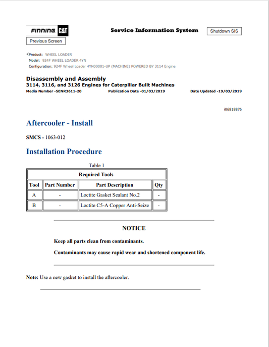 Caterpillar Cat 924F Wheel Loader Service and Repair Manual PDF | S/N 4YN