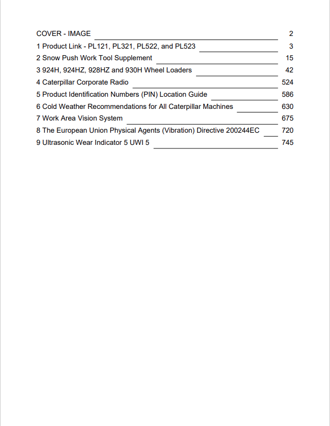 Caterpillar Cat 924H Wheel Loader Operation and Maintenance Manual PDF | S/N KLN