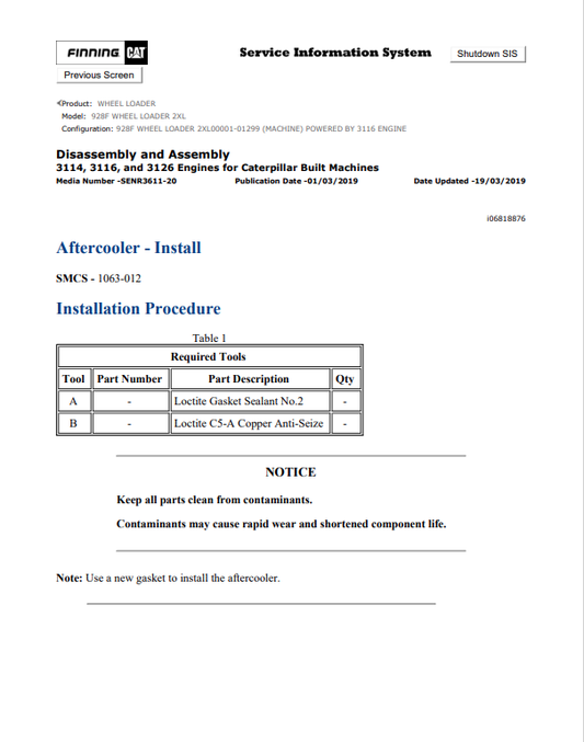 Caterpillar Cat 928F Wheel Loader Service and Repair Manual PDF | S/N 2XL