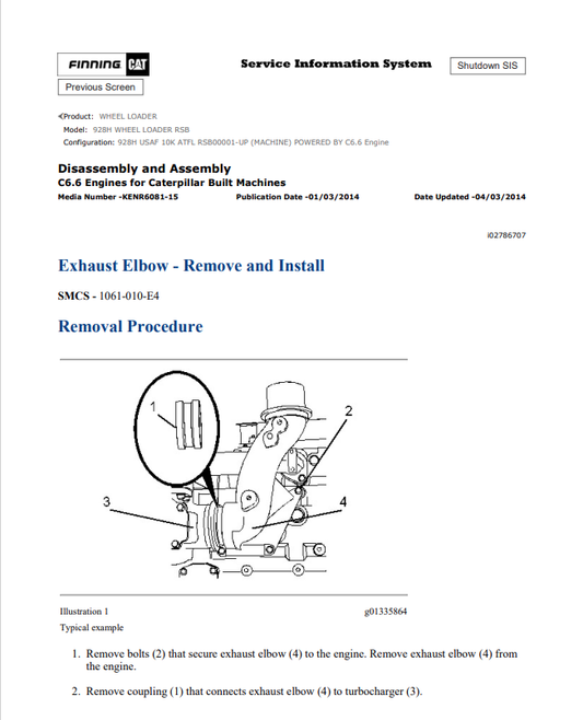 Caterpillar Cat 928H Wheel Loader Service and Repair Manual PDF | S/N RSB