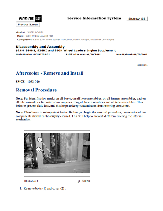 Caterpillar Cat 930H Wheel Loader Service and Repair Manual PDF | S/N FTD