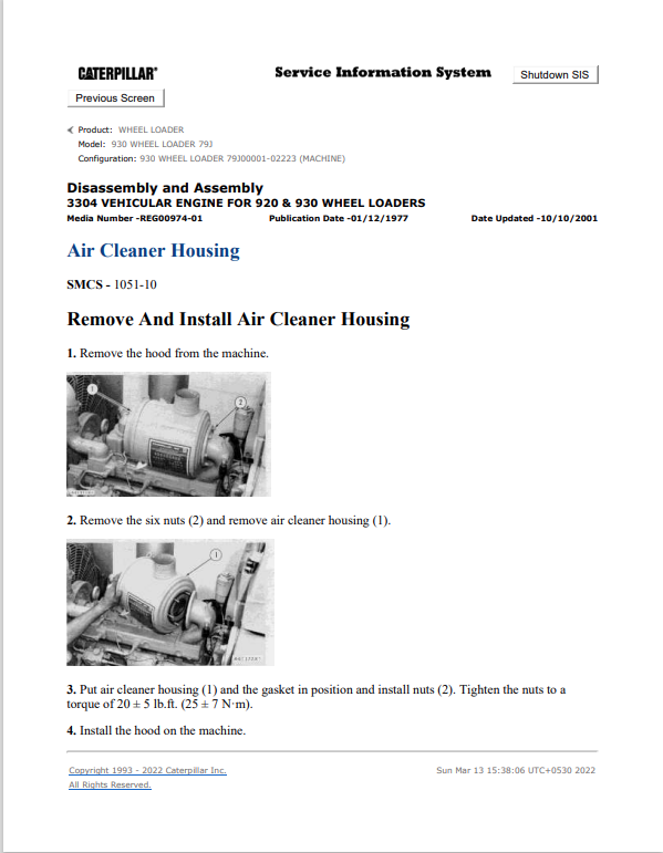 Caterpillar Cat 930 Wheel Loader Service and Repair Manual PDF | S/N 79J