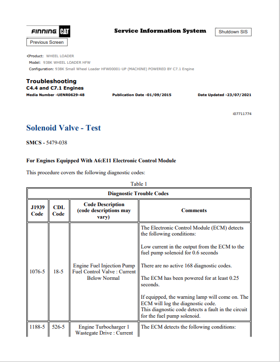 Caterpillar Cat 938K Wheel Loader Service and Repair Manual PDF | S/N HFW