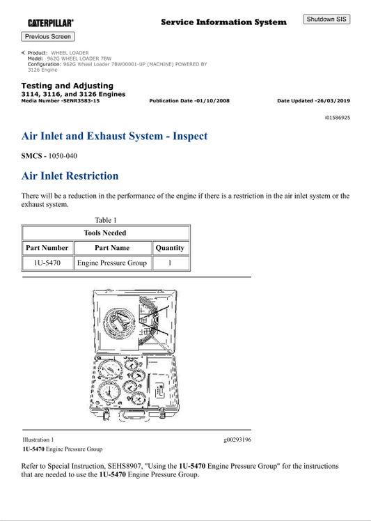Caterpillar Cat 962G Wheel Loader Service and Repair Manual PDF | S/N 7BW