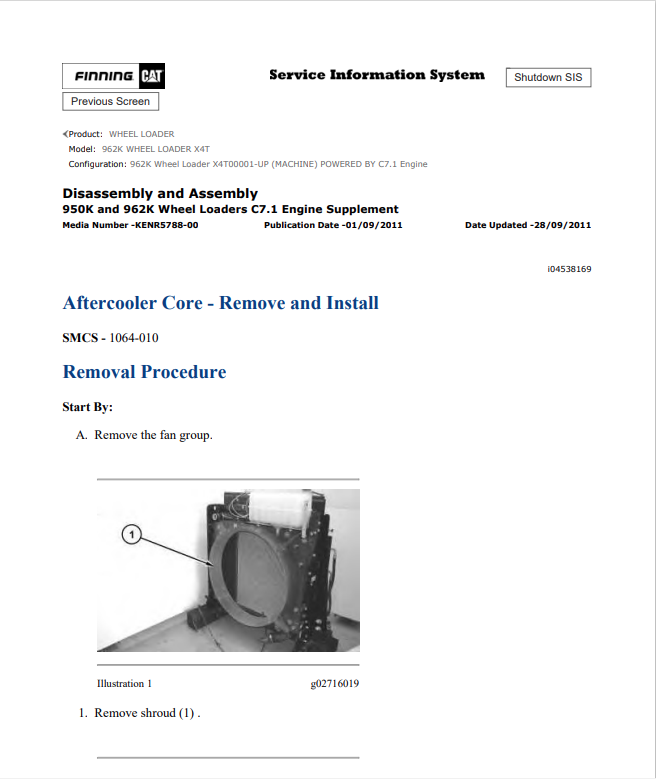 Caterpillar Cat 962K Wheel Loader Service and Repair Manual PDF | S/N X4T