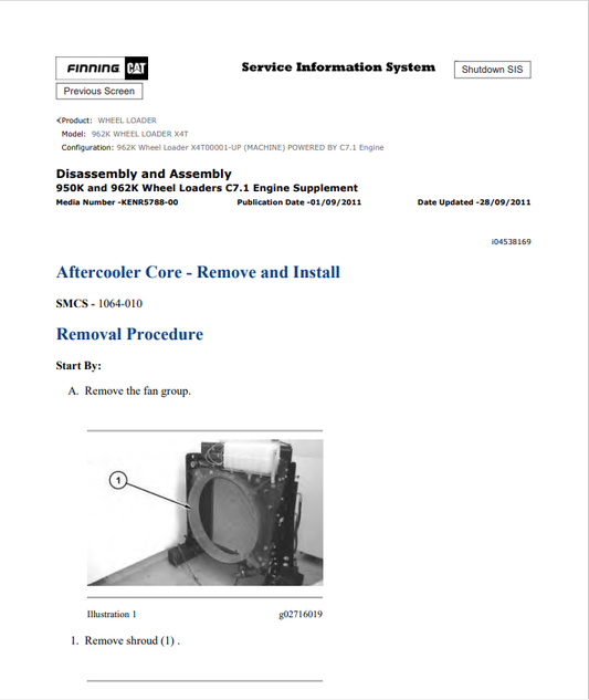 Caterpillar Cat 962K Wheel Loader Service and Repair Manual PDF | S/N X4T