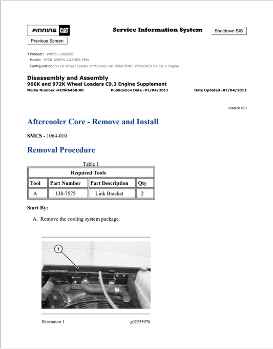 Caterpillar Cat 972K Wheel Loader Service and Repair Manual PDF | S/N PEM