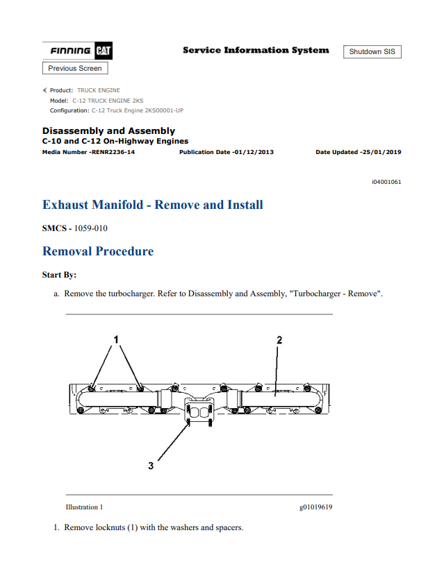 Caterpillar Cat C-12 Truck Engine Service And Repair Manual PDF | S/N 2KS