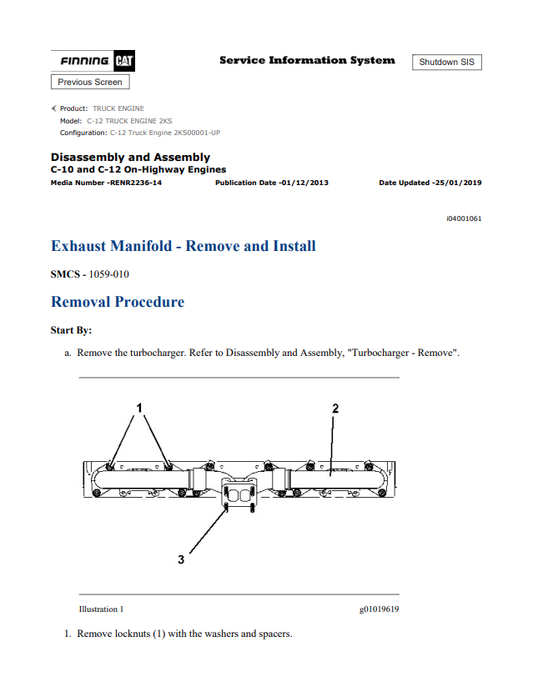 Caterpillar Cat C-12 Truck Engine Service And Repair Manual PDF | S/N 2KS
