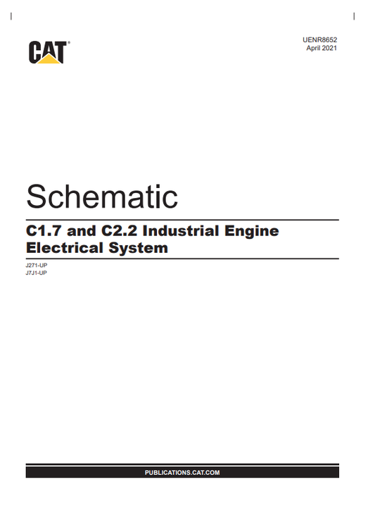 Caterpillar Cat C2.2 Industrial Engine Electrical and Hydraulic Schematic Manual PDF | S/N J27
