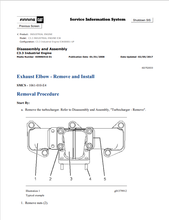 Caterpillar Cat C3.3 Industrial Engine Service and Repair Manual PDF | S/N E3K