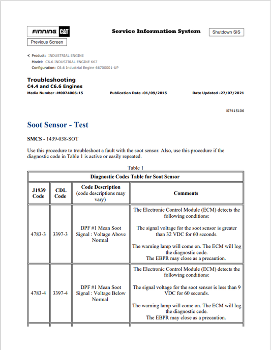 Caterpillar Cat C6.6 Industrial Engine Service and Repair Manual PDF | S/N 667