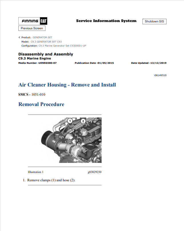 Caterpillar Cat C9.3 Generator Set Service and Repair Manual PDF | S/N C93