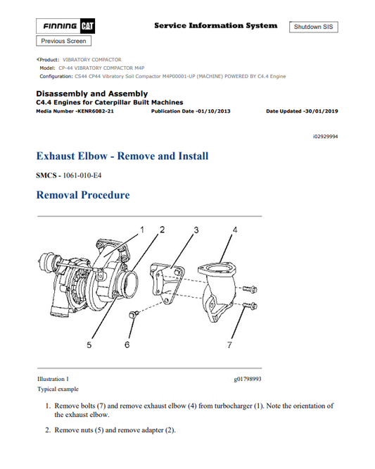 Caterpillar Cat CP-44 Vibratory Compactor Service and Repair Manual PDF | S/N M4P