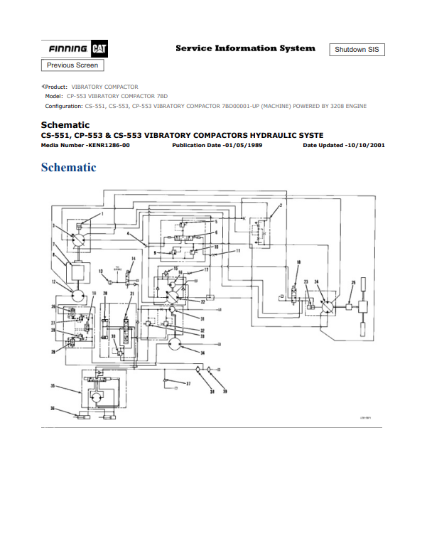 Caterpillar Cat CP-553 Vibratory Compactor Service and Repair Manual PDF | S/N 7BD