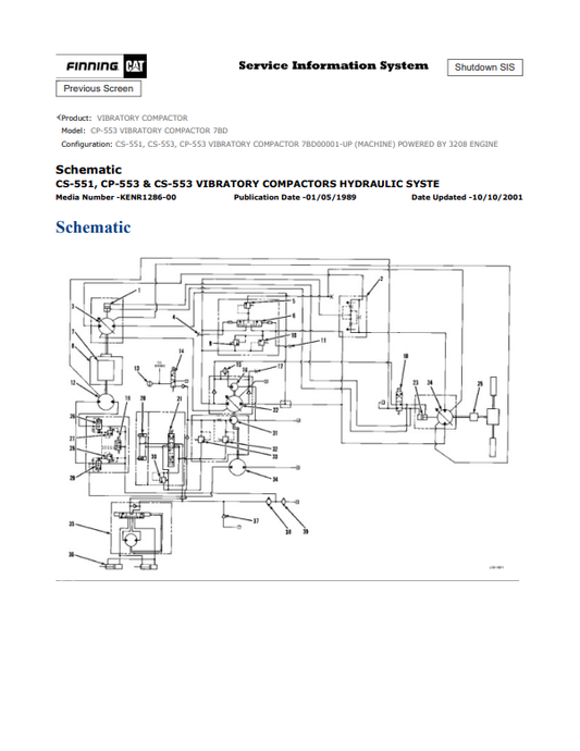 Caterpillar Cat CP-553 Vibratory Compactor Service and Repair Manual PDF | S/N 7BD