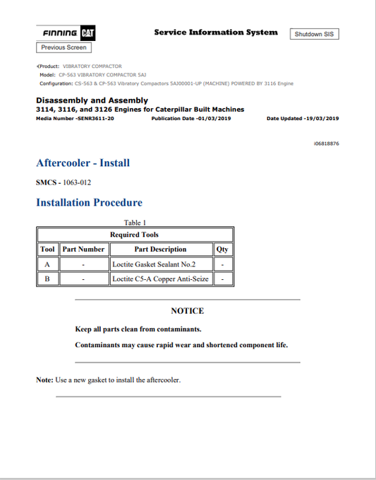 Caterpillar Cat CP-563 Vibratory Compactor Service and Repair Manual PDF | S/N 5AJ