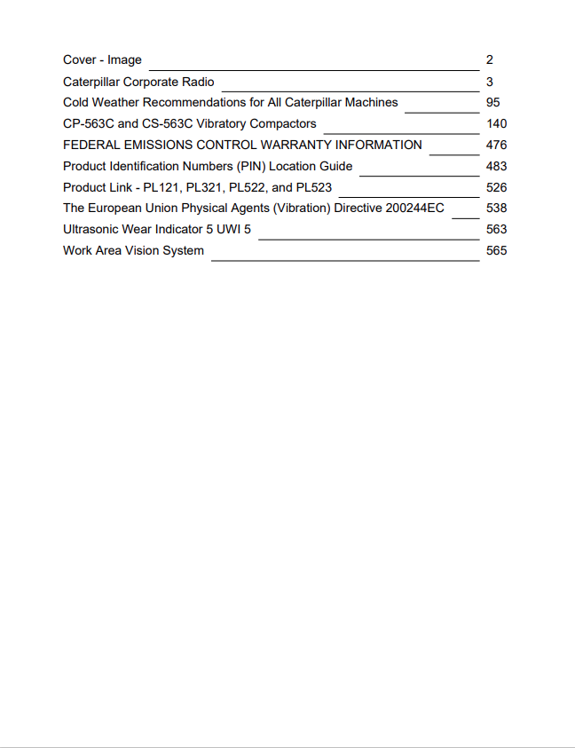 Caterpillar Cat CS-563C Vibratory Compactor Operation and Maintenance Manual PDF | S/N 4LN